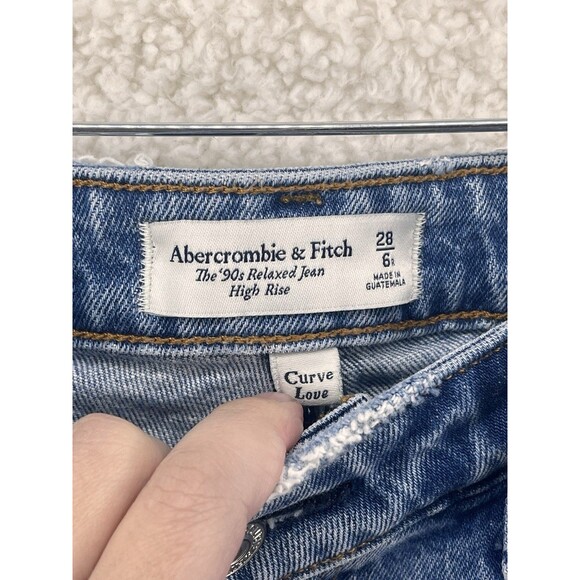 Abercrombie & Fitch Women's 28 6R The ‘90s Relaxed High Rise Jeans Curve Love - Picture 7 of 11